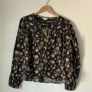 Universal Thread Boho Floral Blue Top L